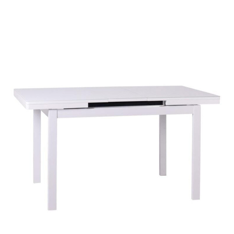 OTHELLO-N EXTENDABLE DINING TABLE w/ GLASS TOP